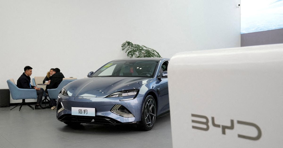 Featured image for BYD leads China's electric car market, leaving global brands behind.
