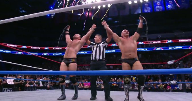 Featured image for FTR's AEW Tag Team Title Win and Major Announcement Highlights Dynamite Results.