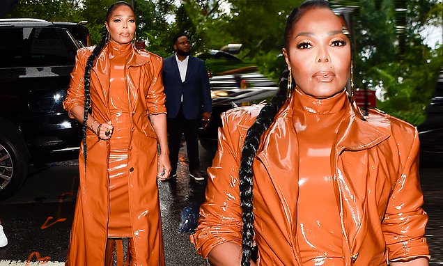 Featured image for "Janet Jackson Stuns in Brown Leather Dress at Christian Siriano's NYFW Show!"