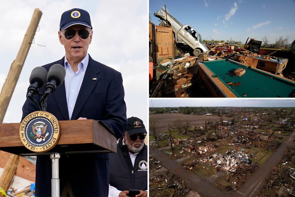 "Biden surveys tornado damage in Rolling Fork, promises aid"