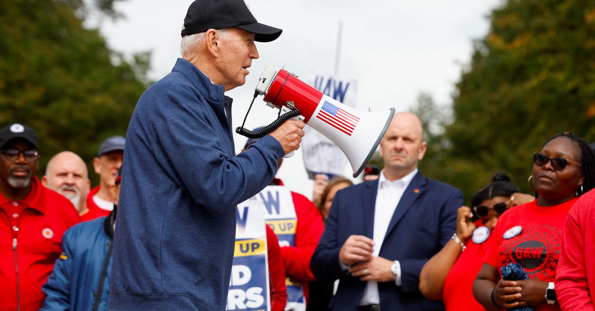 "Biden's Support for UAW Strike Gains Momentum Amidst Auto Strikes"