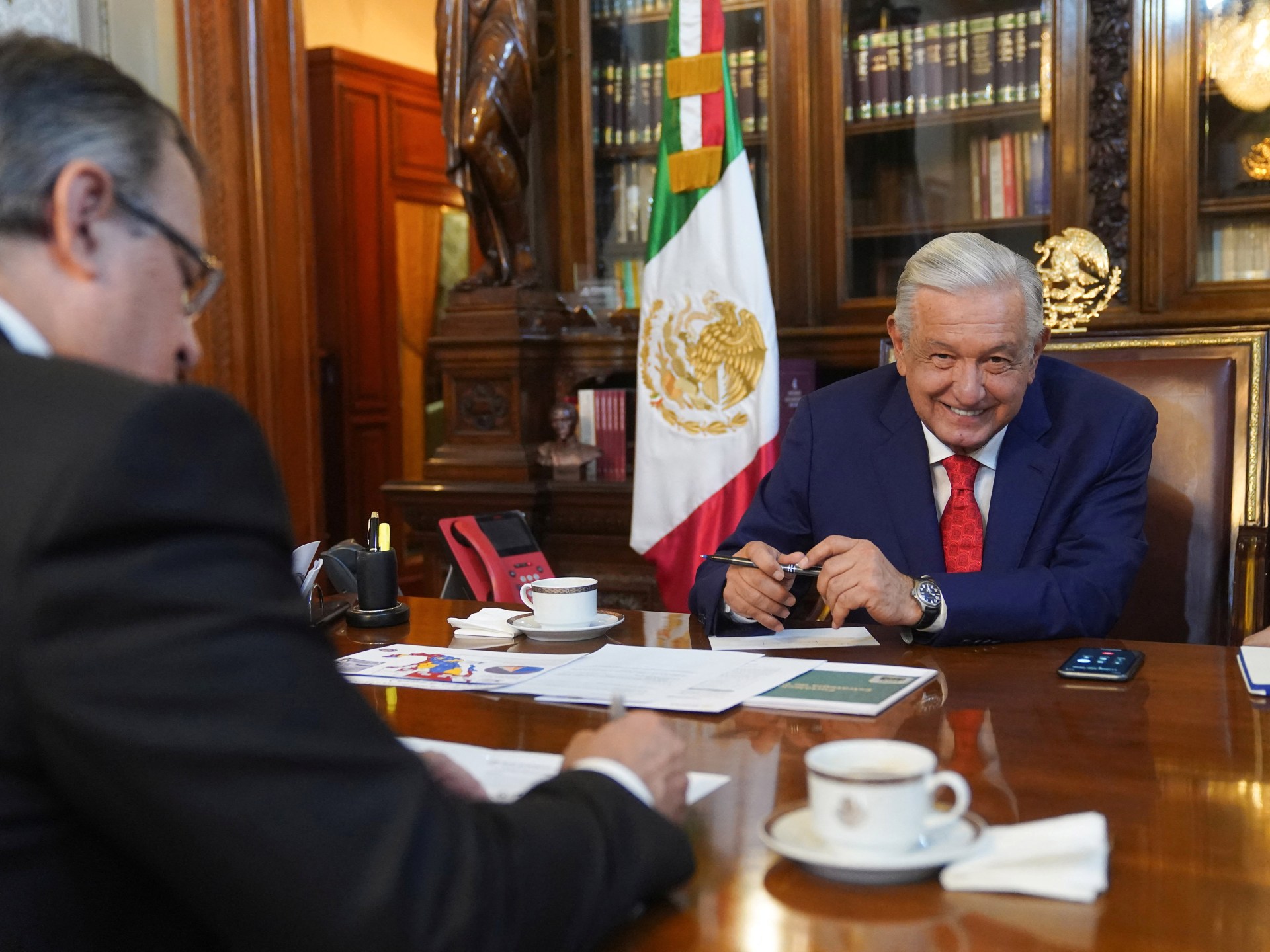 Mexican marines seize control of private rail line.