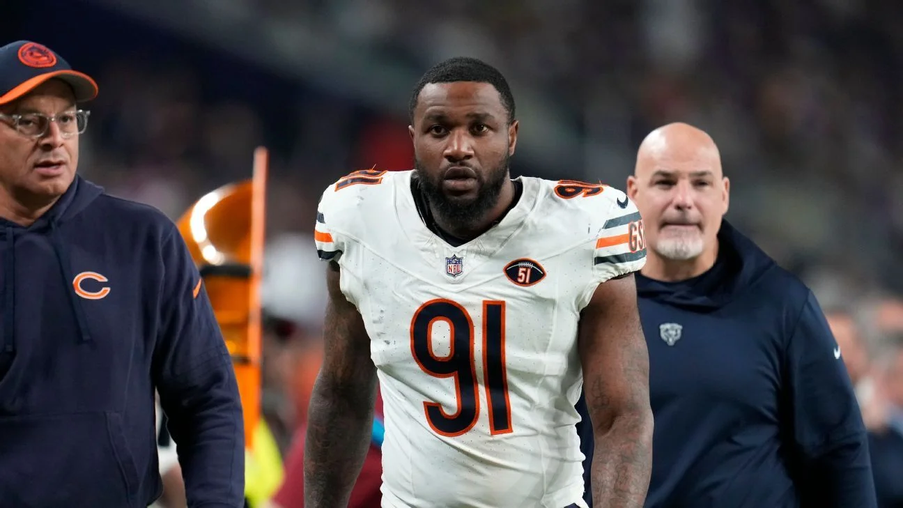 "Bears' Yannick Ngakoue Sidelined for Season with Broken Ankle, Impact on Pass Rush"