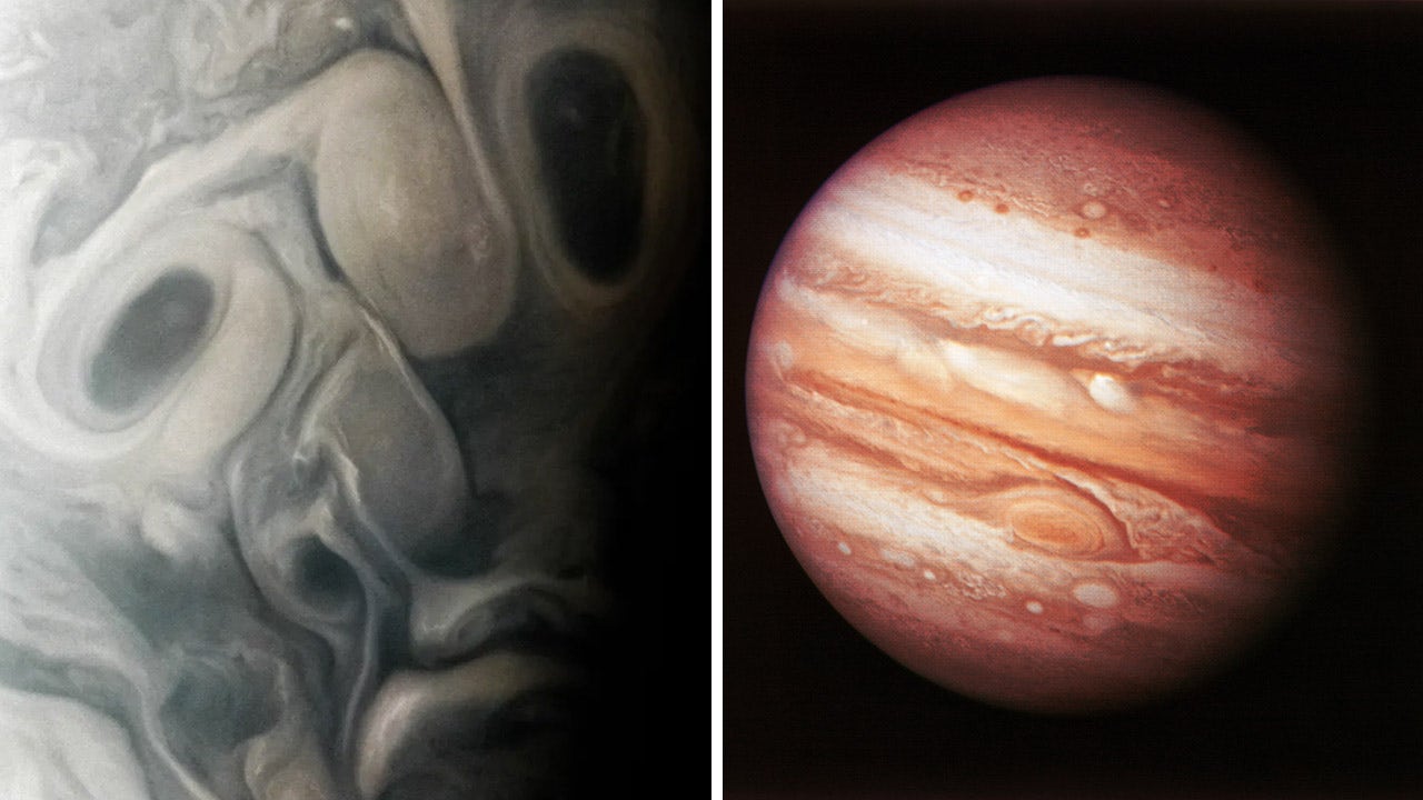 "Juno's Close Flyby Captures Spooky 'Face' on Jupiter"