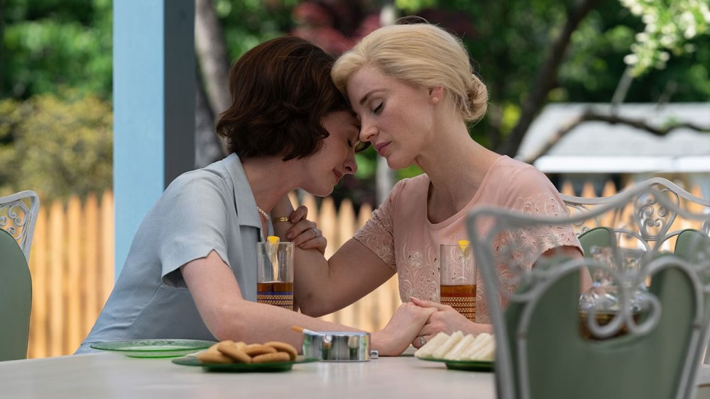 Featured image for "Mothers' Instinct: Anne Hathaway and Jessica Chastain's Suburban Psychodrama Reviewed"