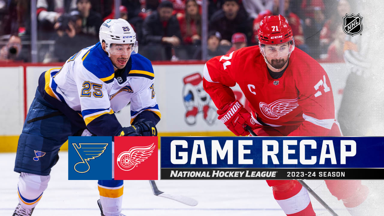 Featured image for "Red Wings Dominate Blues with 6-1 Victory"