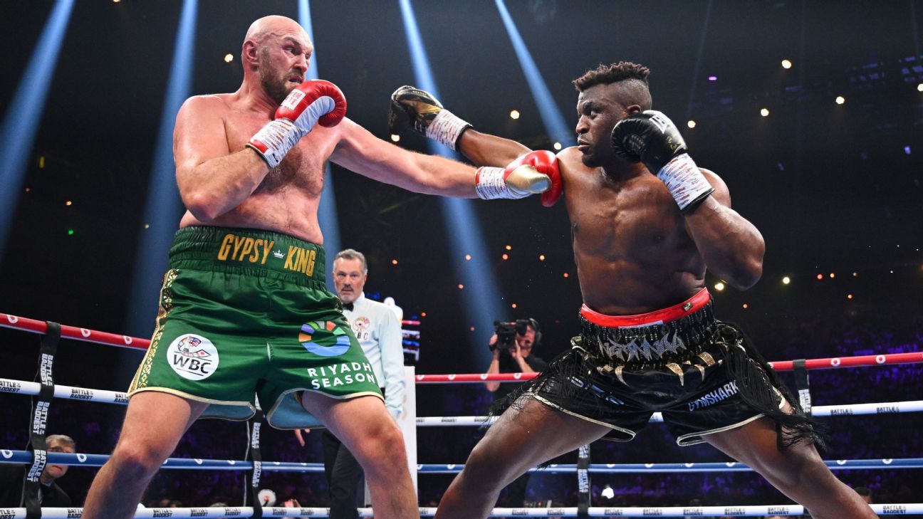 "Tyson Fury Outlasts Francis Ngannou in Epic Showdown"