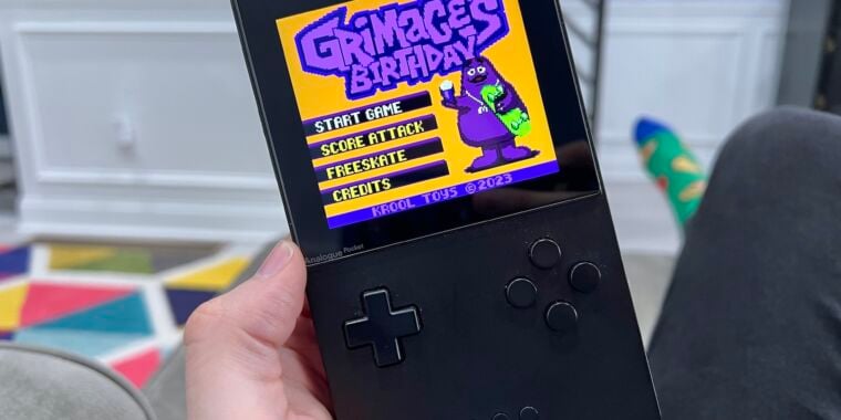 Featured image for McDonald's surprises with new Game Boy Color game featuring Grimace.