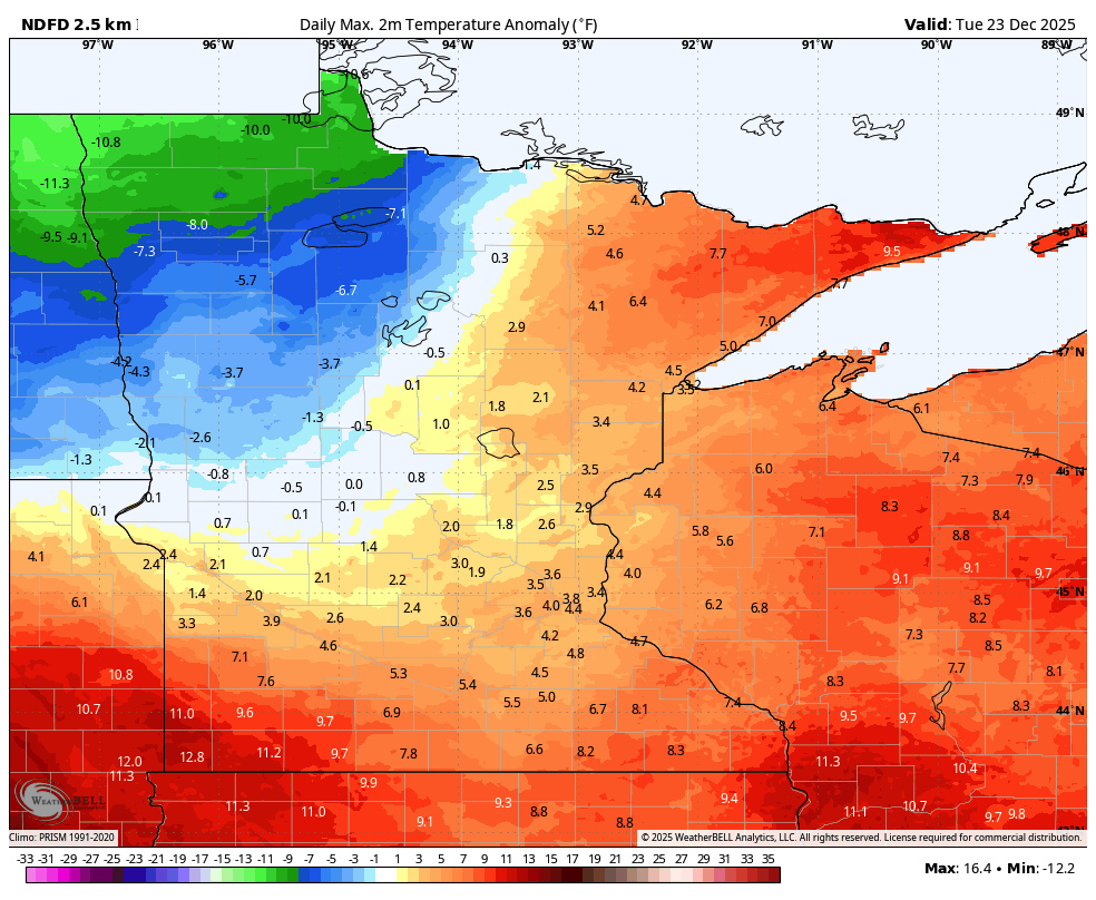Featured image for Mild Christmas Week with Slightly Cooler Days and Melting Ahead