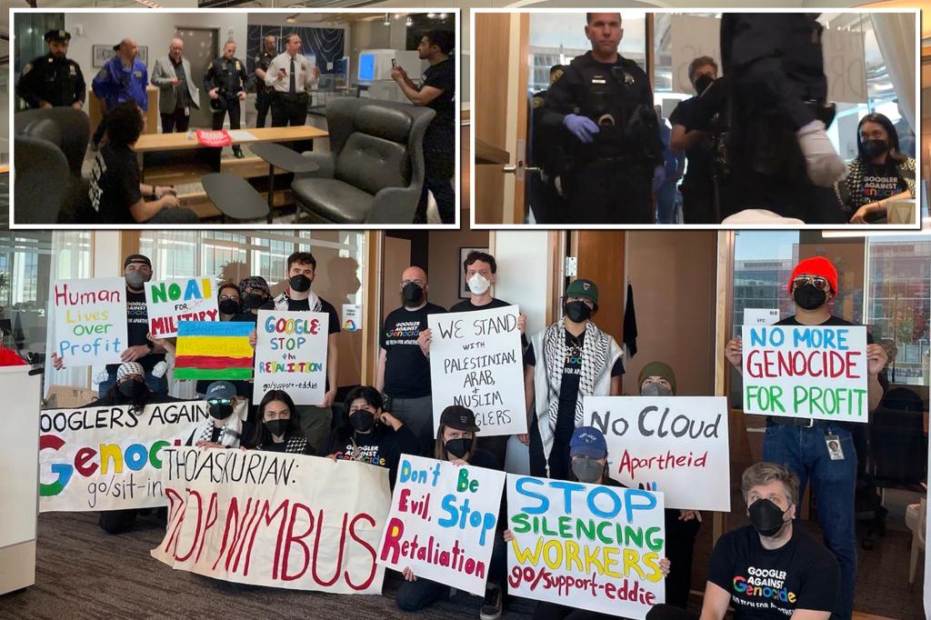 Featured image for "Google Employees Arrested and Stage Sit-ins to Protest $1.2B Israel Contract and Project Nimbus"
