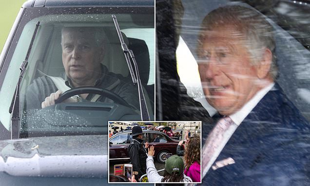 Prince Andrew takes solo drive during Coronation rehearsals.