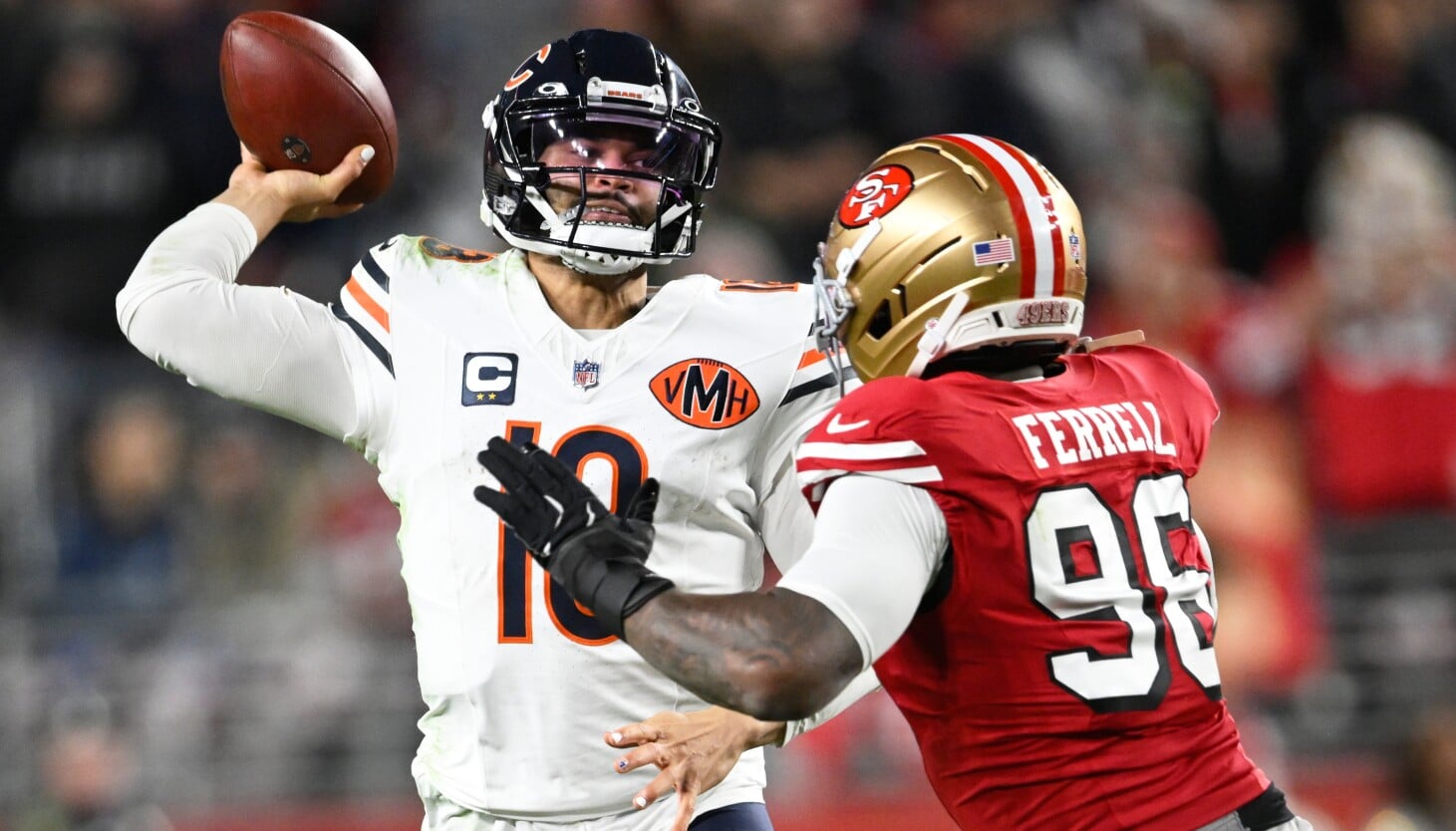 Featured image for 49ers' Purdy shines in high-scoring win as Bears rookies make impact