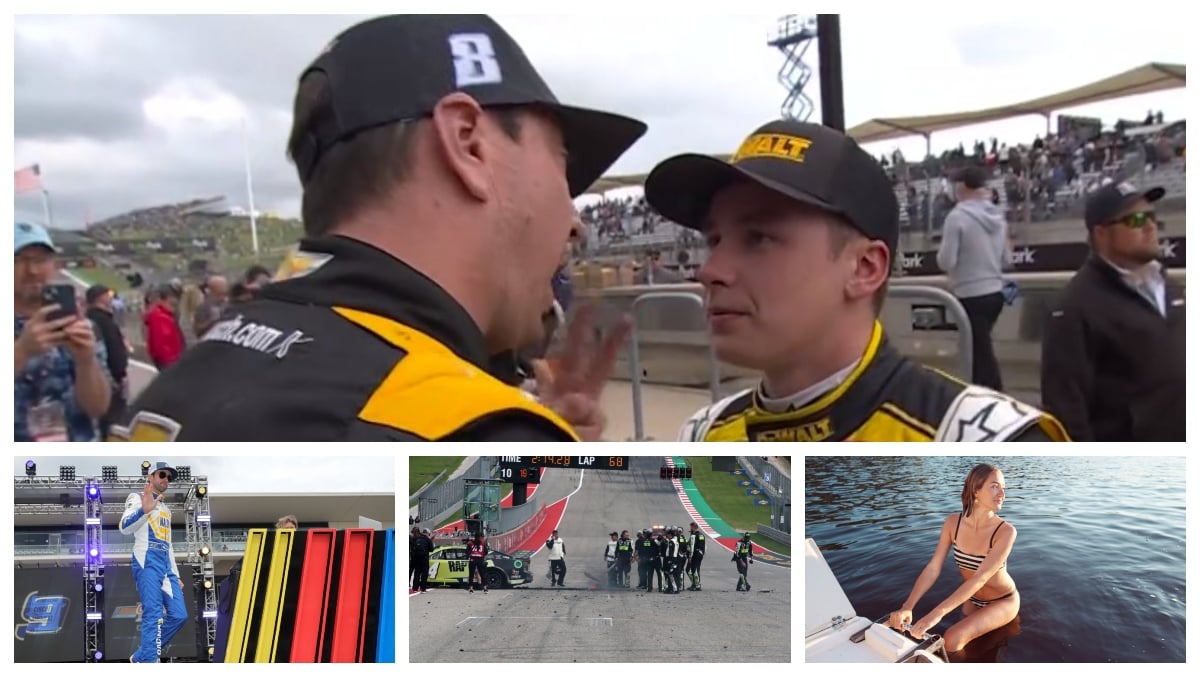 Featured image for "NASCAR Drama: Kyle Busch Confronts Christopher Bell After COTA Race"