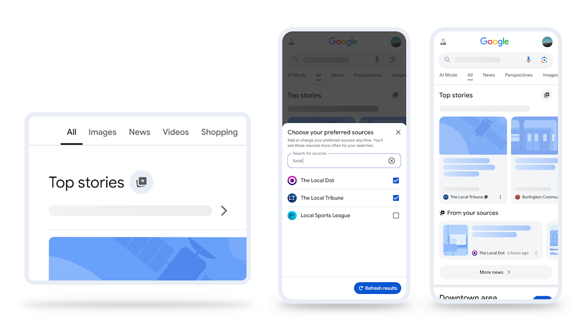 Featured image for Google now allows users to select preferred news sources