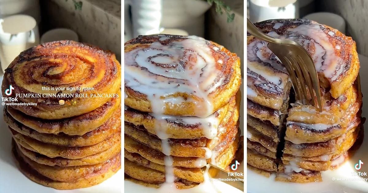 Featured image for "TikTok's Viral Cinnamon Roll Pumpkin Pancakes: A Delicious Fall Recipe"
