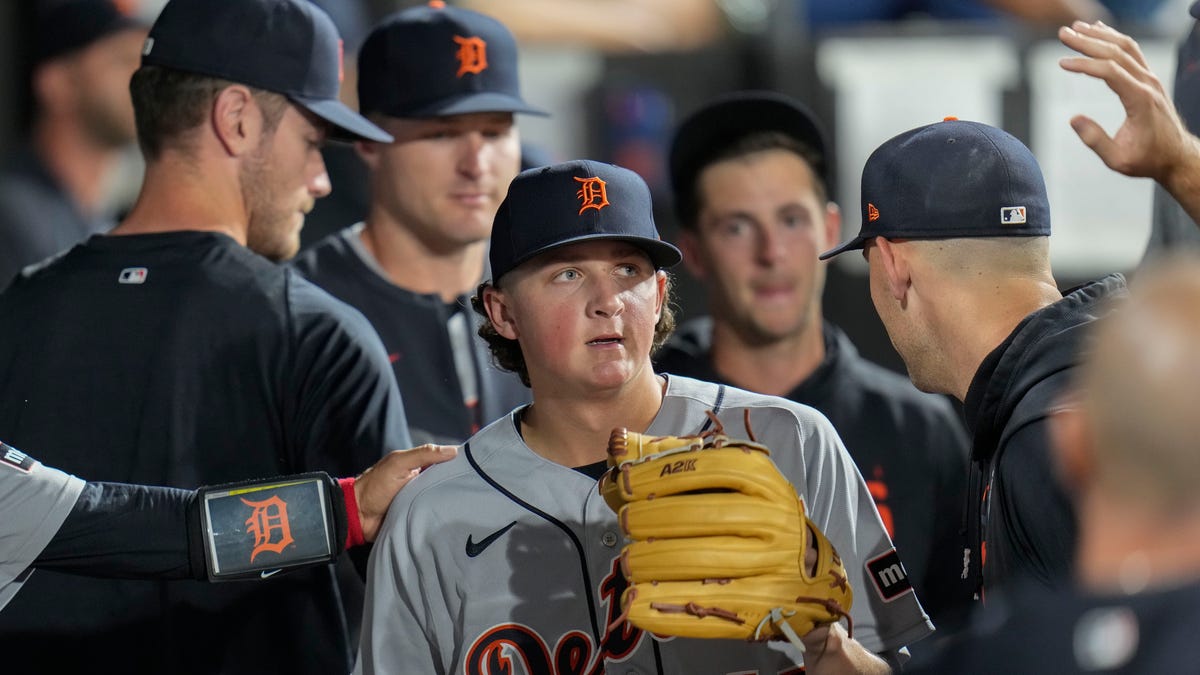 Featured image for Reese Olson's MLB debut: A no-hitter bid and a tough loss.