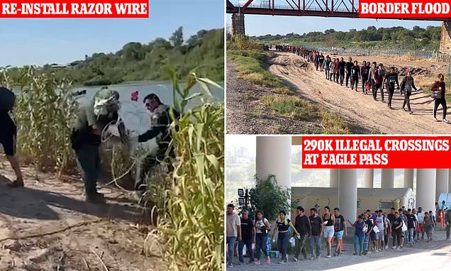 "Texas Governor Deploys National Guard with Razor Wire to Deter Migrants in Eagle Pass"