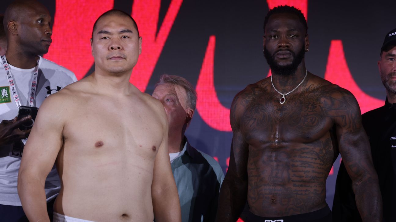 Featured image for Zhilei Zhang Outweighs Deontay Wilder by 68.2 Pounds Ahead of Riyadh Showdown