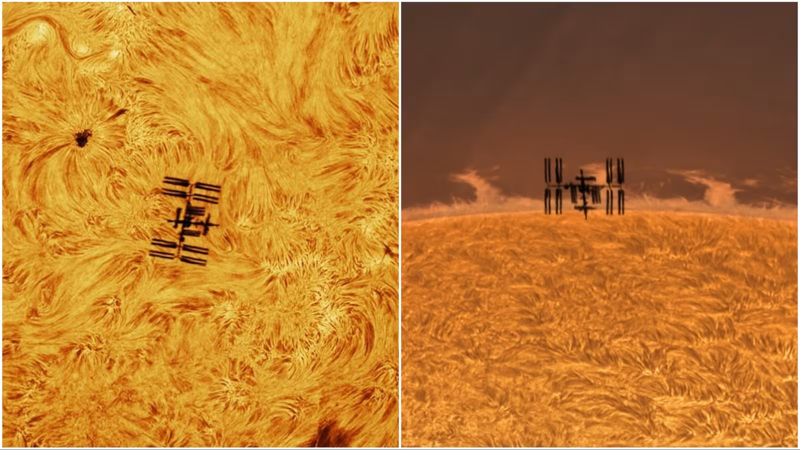 Stunning Solar Flare Photobombs Capture ISS Against Fiery Sun
