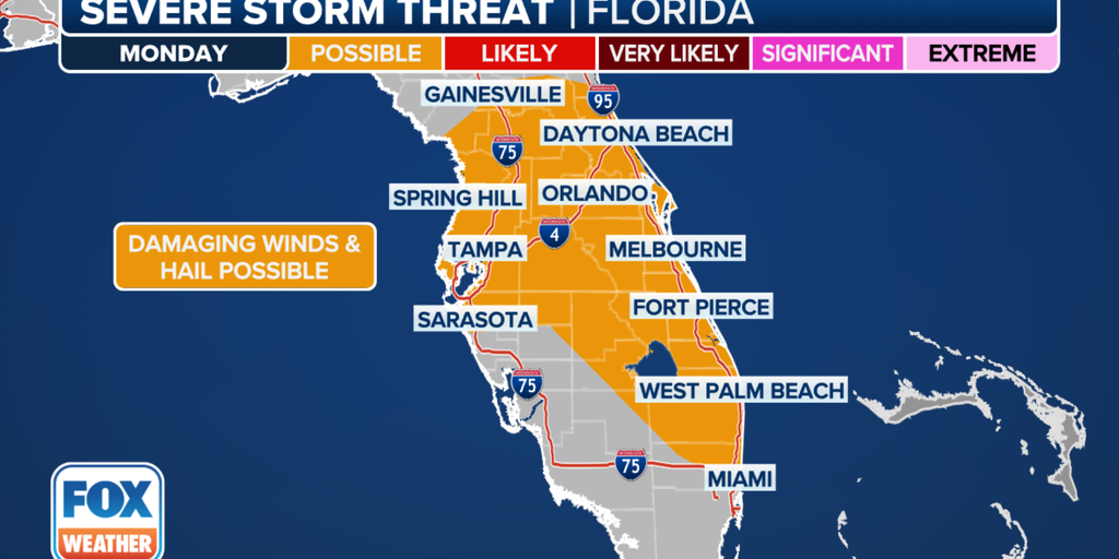 "Florida Braces for Thunderstorms and Temperature Drop as Front Moves Through"