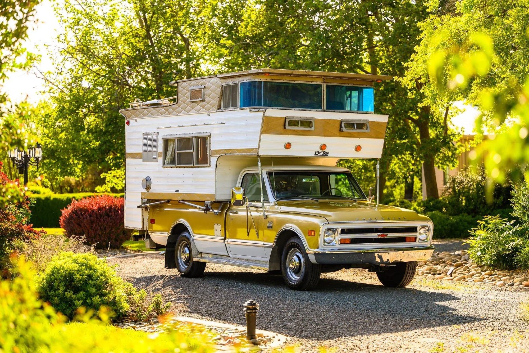 Featured image for 1968 Chevy C20 'Sky Lounge' Camper: Ultimate Summer Travel Ride for Sale