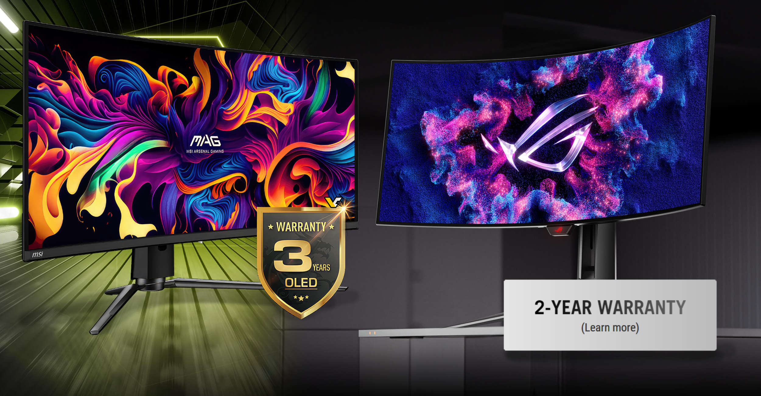 Featured image for "ASUS and MSI Extend OLED Monitor Warranties to Combat Burn-In Issues"