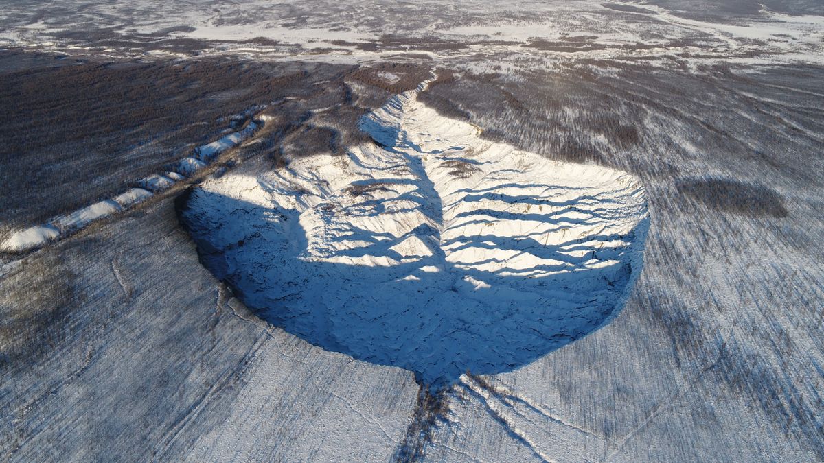 Siberia's Megaslump Unveils Ancient Secrets from Permafrost.