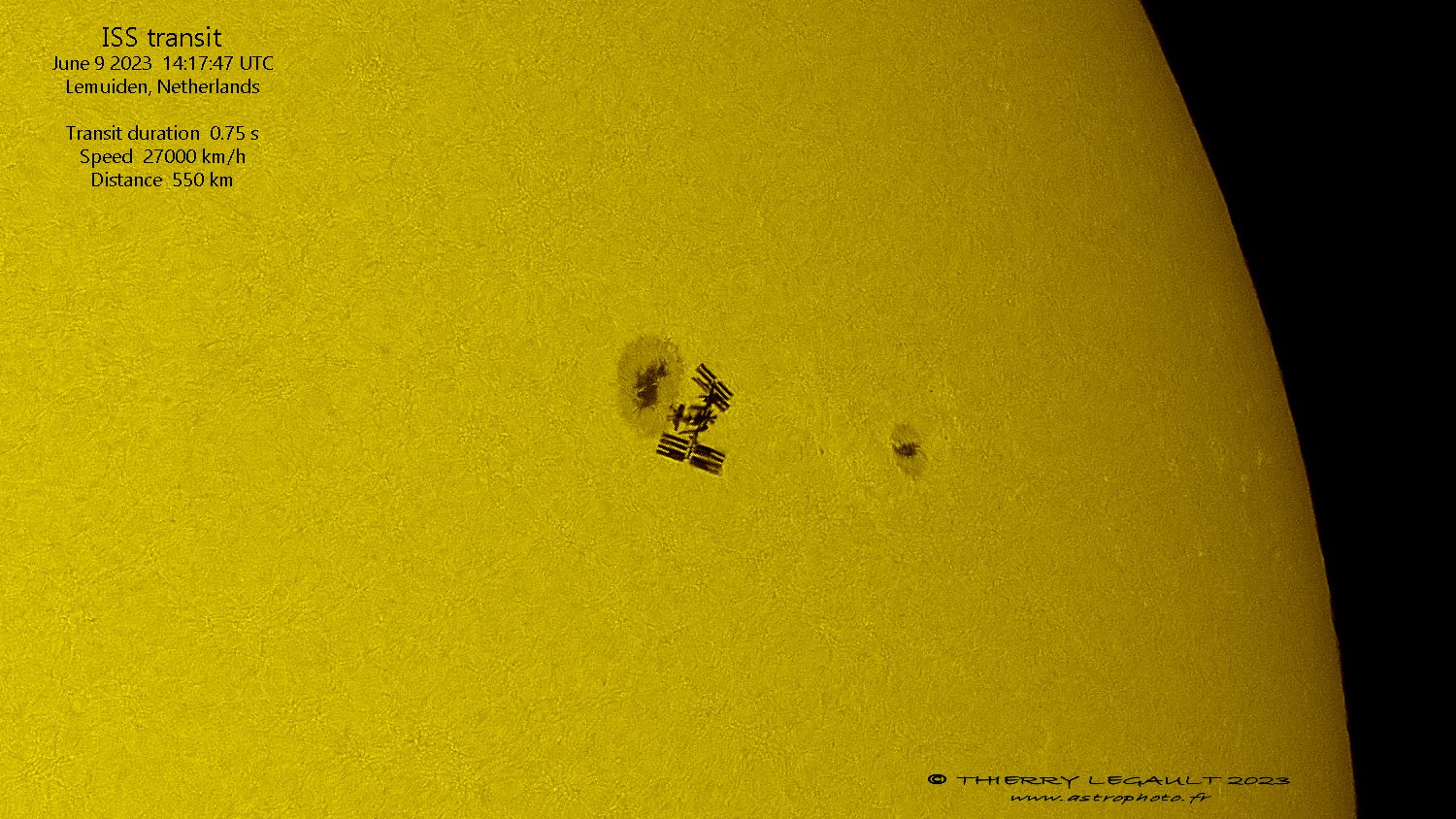 "Spacewalking Astronauts Capture Stunning View of ISS Crossing Sunspots"