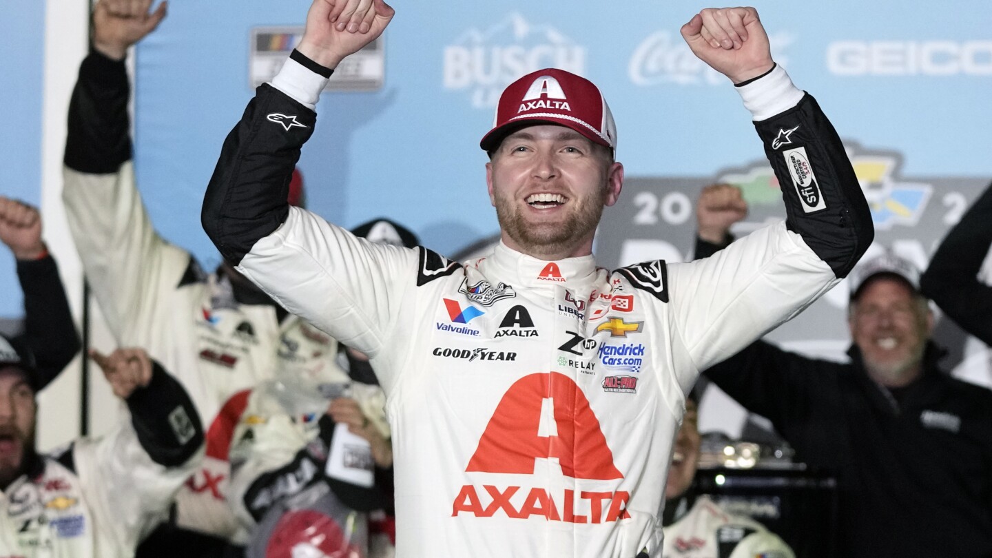 Featured image for "Daytona 500 Victory: William Byron Triumphs in Crash-Filled Finish"