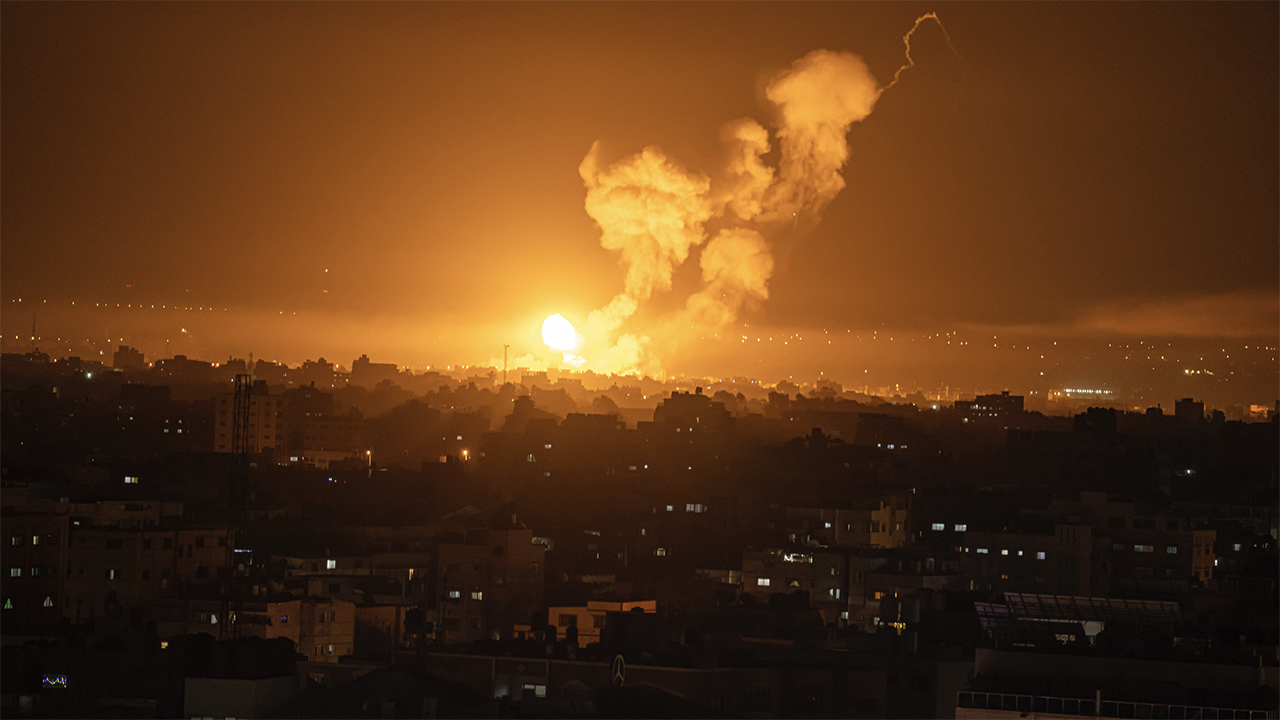 Israel conducts airstrikes on Gaza and Lebanon in response to rocket fire.