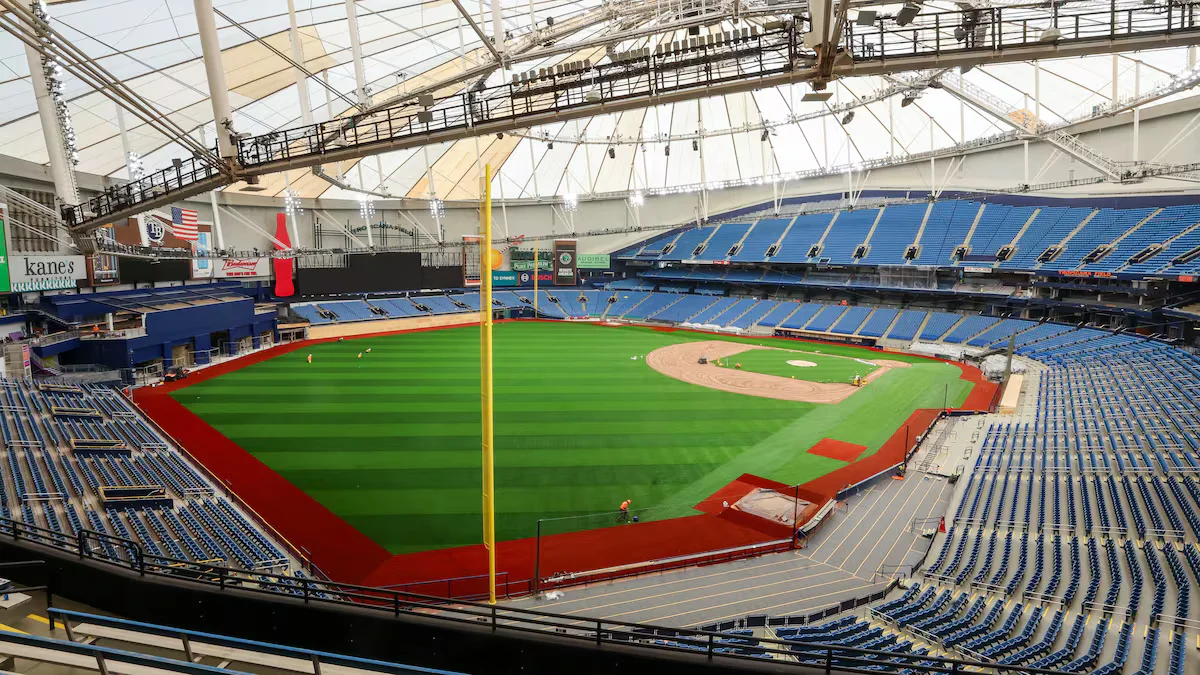 Rays Test Repaired Trop Roof and Turf Ahead of Opening Day