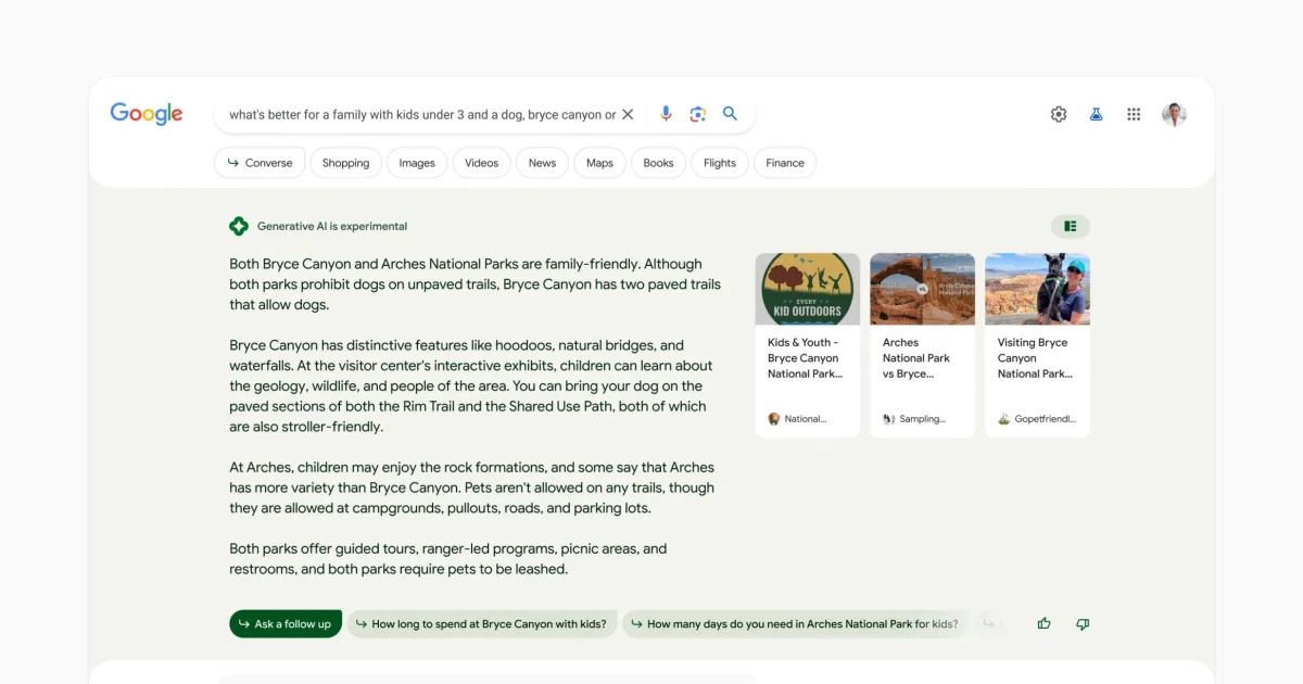 Featured image for Google introduces AI-powered search experience with SGE.