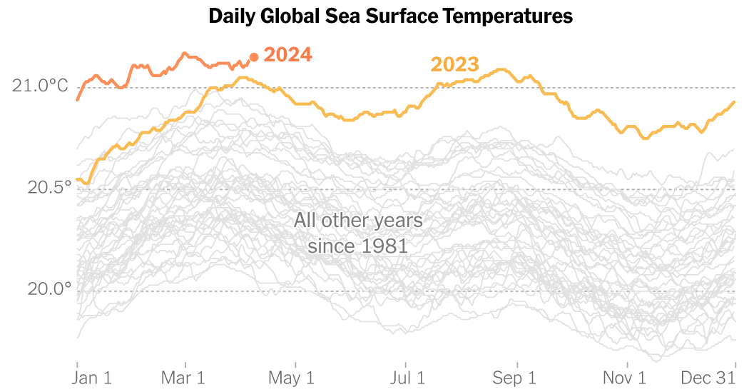 Featured image for "Unprecedented Ocean Heat Streak Continues, Baffling Climate Scientists"