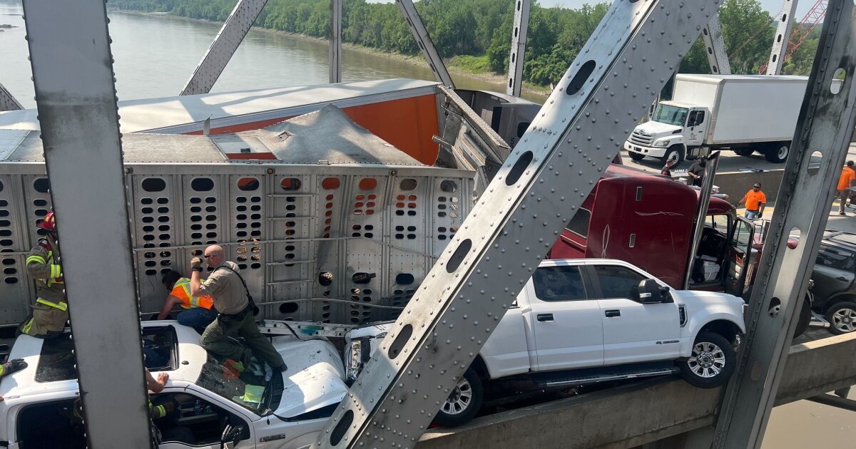 Featured image for Cattle trailer crash causes I-70 traffic delay near Columbia.