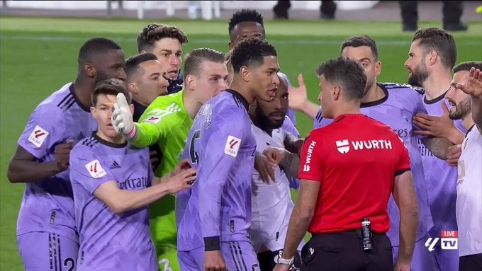 Featured image for Real Madrid's Controversial Draw Against Valencia: Referee Decision, Red Card, and Racial Abuse Incident