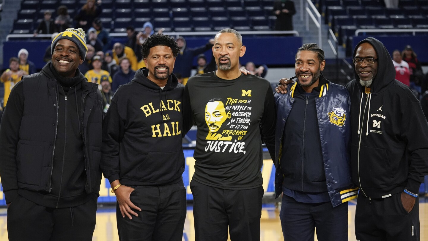 Featured image for "Michigan's Fab Five Reunites to Watch Ohio State Men's Basketball Game"