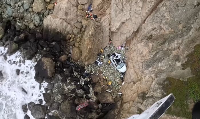 Featured image for Radiologist intentionally drove Tesla off Calif. cliff with family inside, wife says