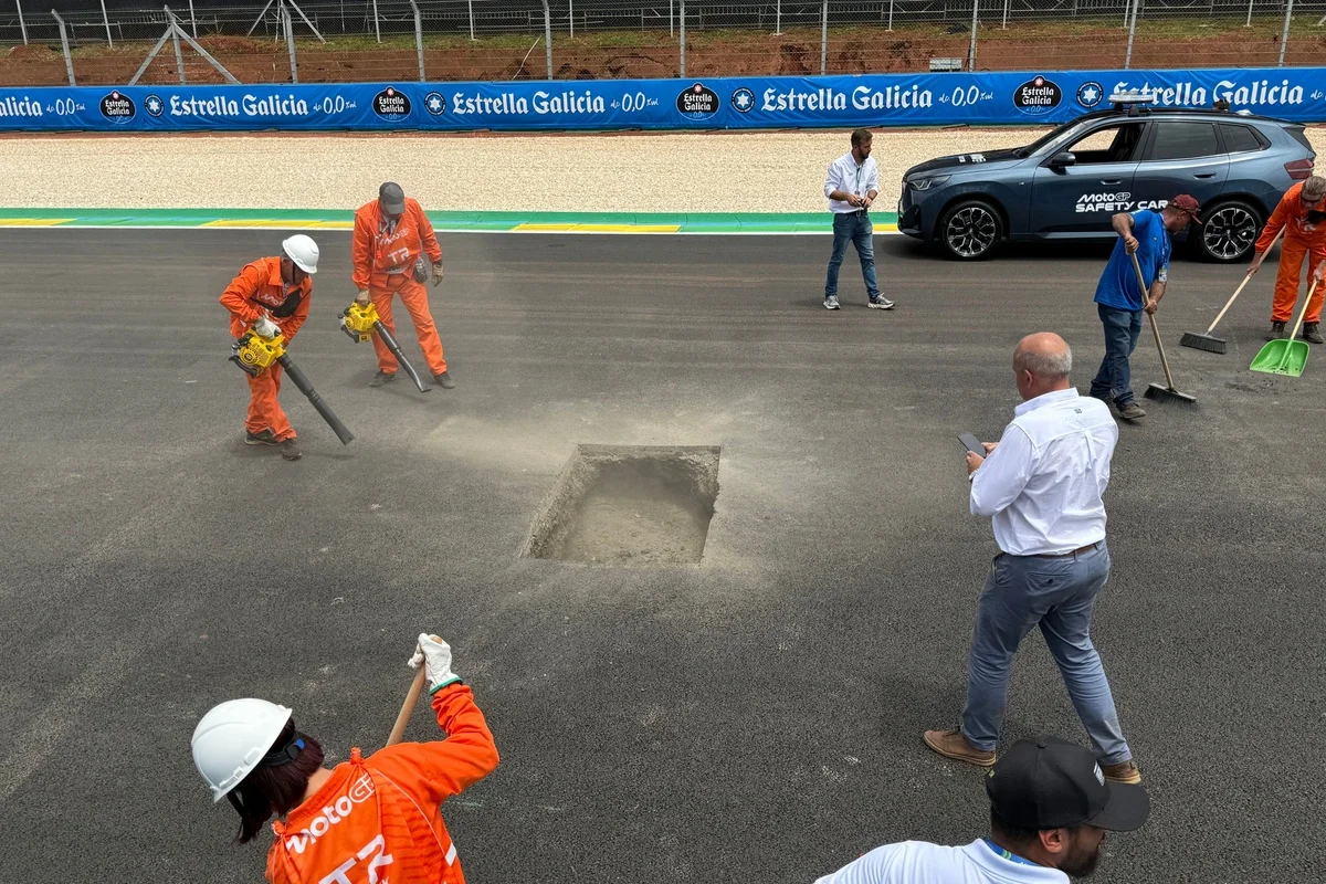Sinkhole on Goiania's main straight delays MotoGP Brazil GP