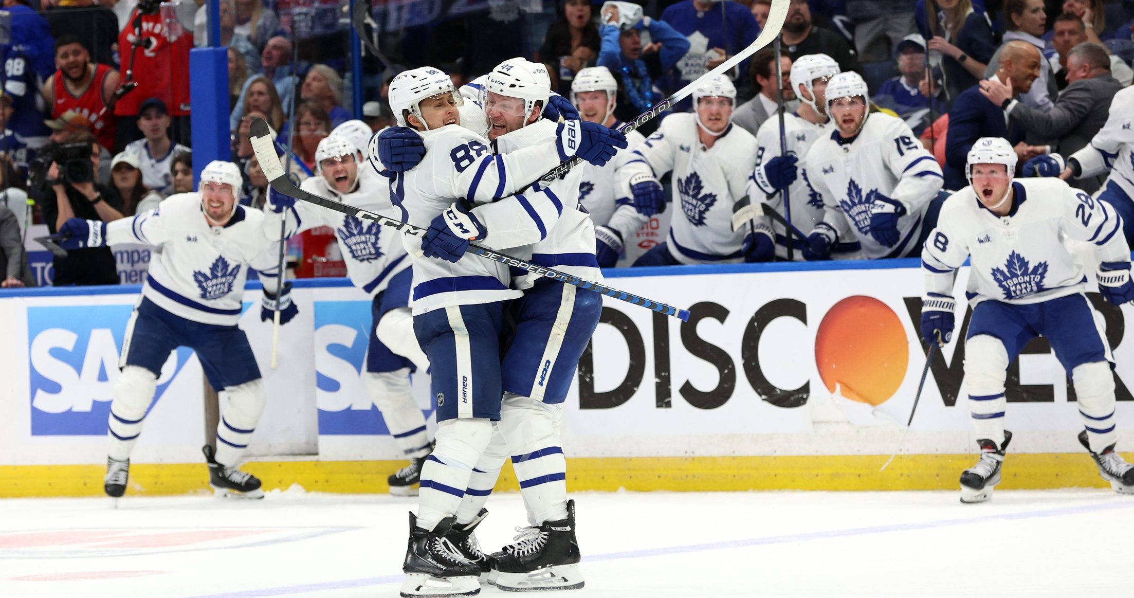 Featured image for Toronto Maple Leafs break playoff drought with series win, but face more challenges ahead.