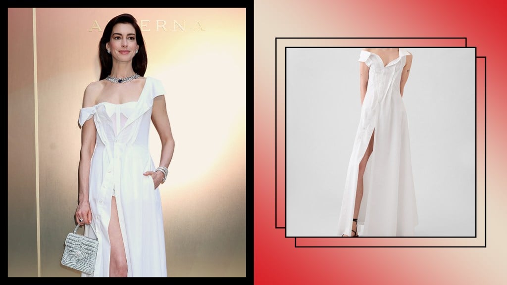 Featured image for Anne Hathaway's Viral Gap Shirtdress Now Available for $158
