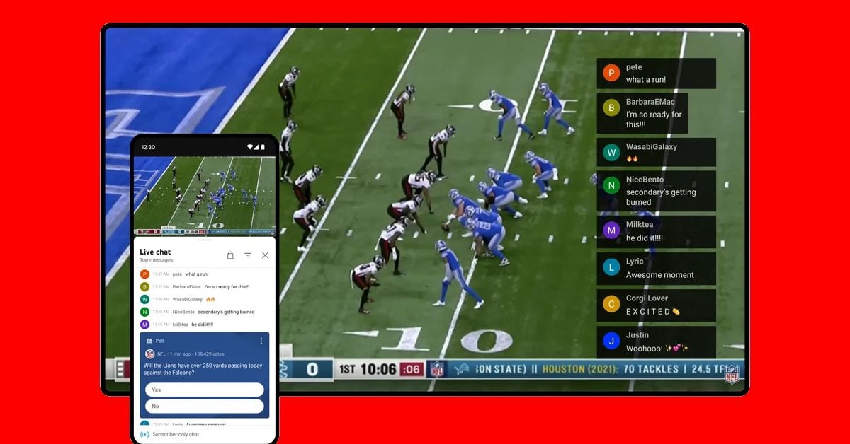 Featured image for YouTube Enhances NFL Sunday Ticket Experience with Chat, Highlights, and Shorts