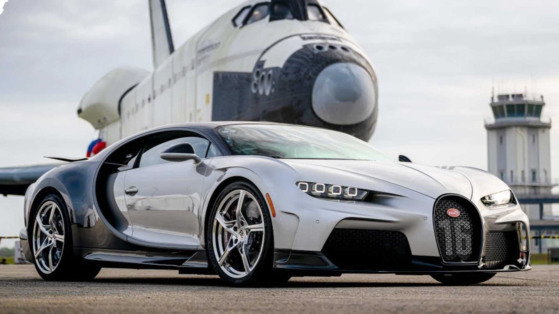 Featured image for "Bugatti Chiron Super Sport Takes on Space Shuttle in Epic Runway Race"