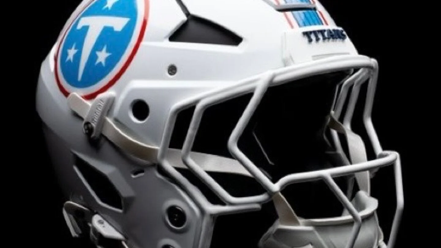 Titans swap to white helmets with Oilers-inspired uniforms