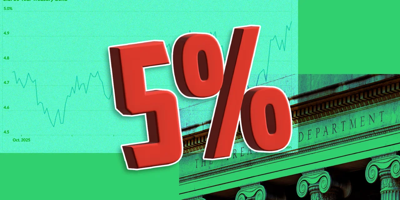 Long-bond yields near 5% as inflation-risk, growth concerns diverge