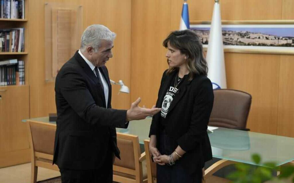 Noa Tishby removed as antisemitism envoy over criticism of overhaul.