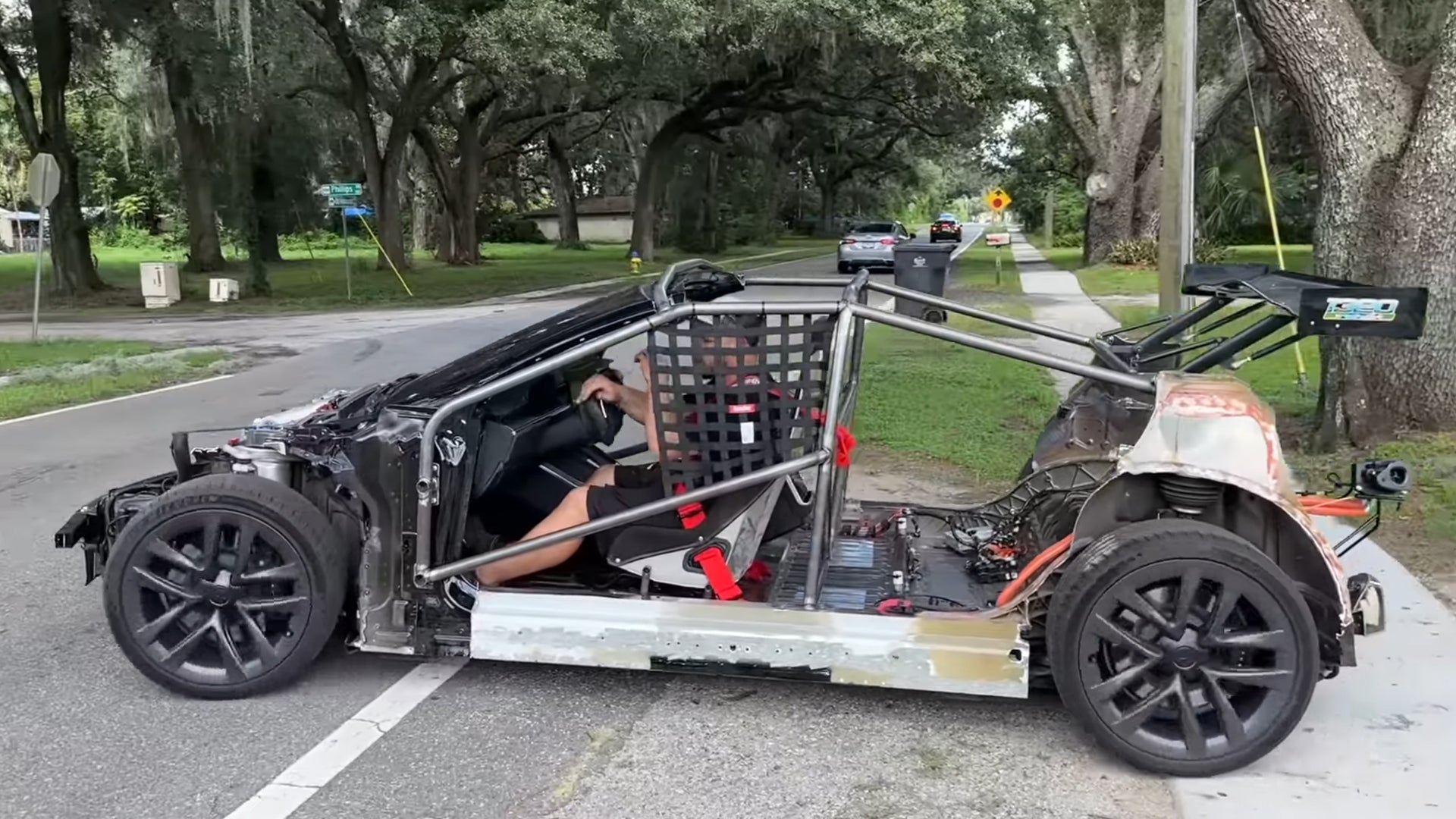 YouTuber Transforms Tesla Model S Plaid into Track-Ready 'Cyber Kart'