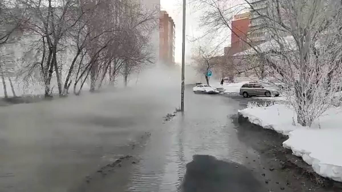 Siberian City Plunged into Deep Freeze as Burst Pipes Cause Massive Floods