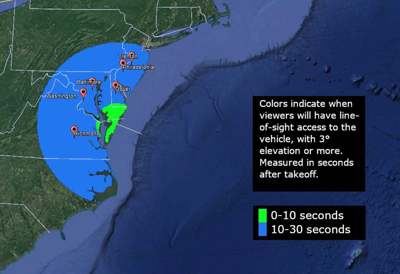 NASA Rocket Launch Visible in NJ and PA.