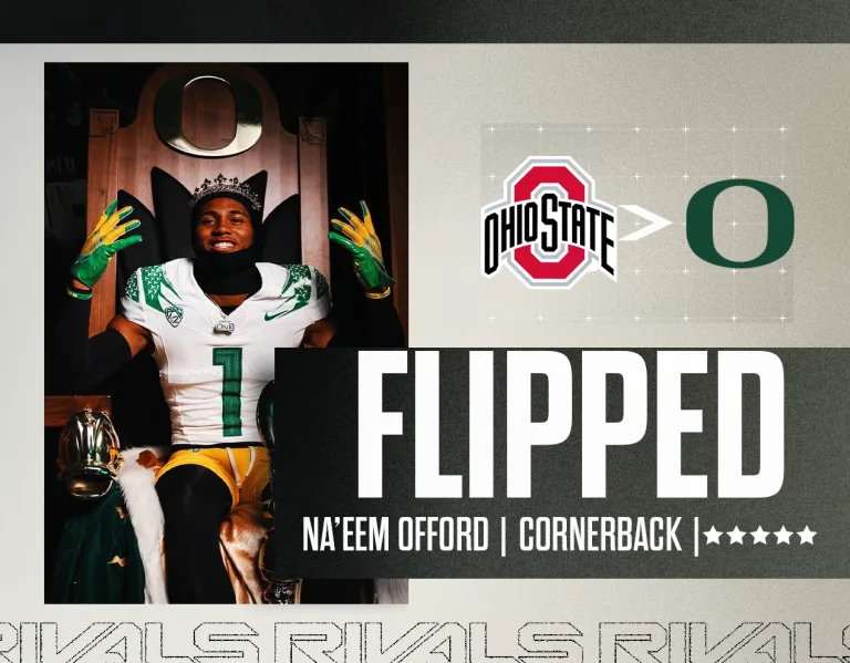 Featured image for Oregon Secures 5-Star CB Offord, Surpassing Ohio State in Rankings