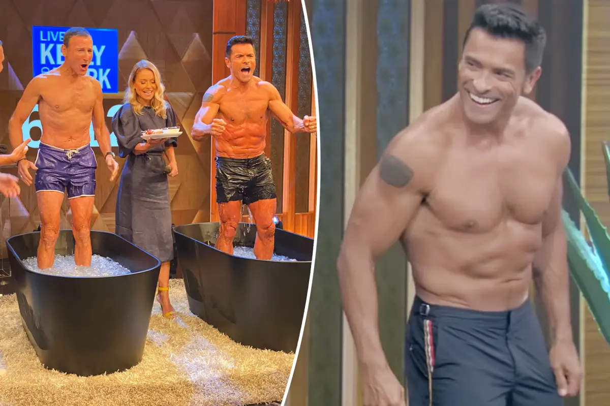 Featured image for "Mark Consuelos flaunts chiseled abs in daring TV segment"